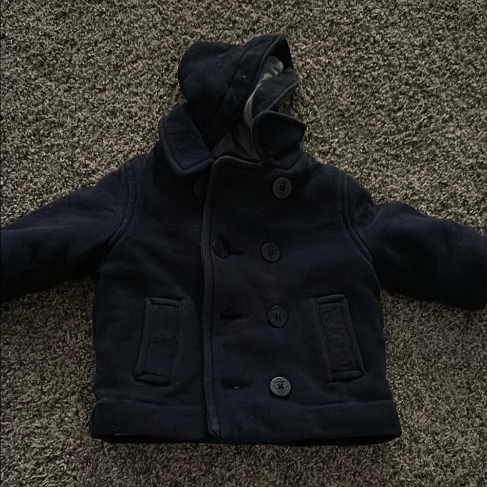 GAP Kids Navy Pea Coat with Hood